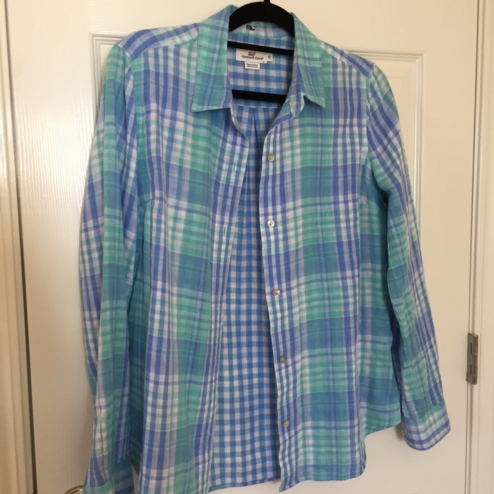 Vineyard Vines button-down shirt.